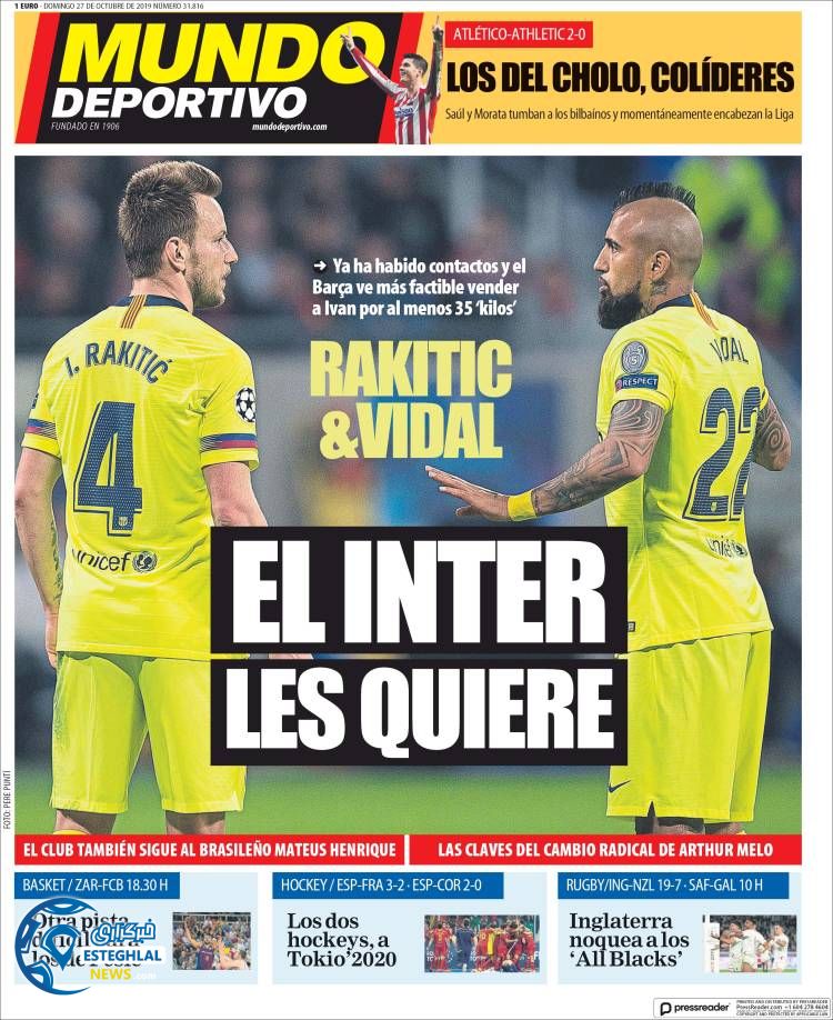 روزنامه ورزشی موندو دپورتیوو یکشنبه 5 آبان 1398