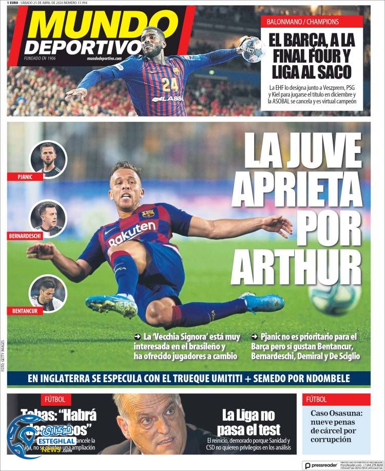 روزنامه ورزشی موندو دپورتیوو شنبه 6 اردیبهشت 1399