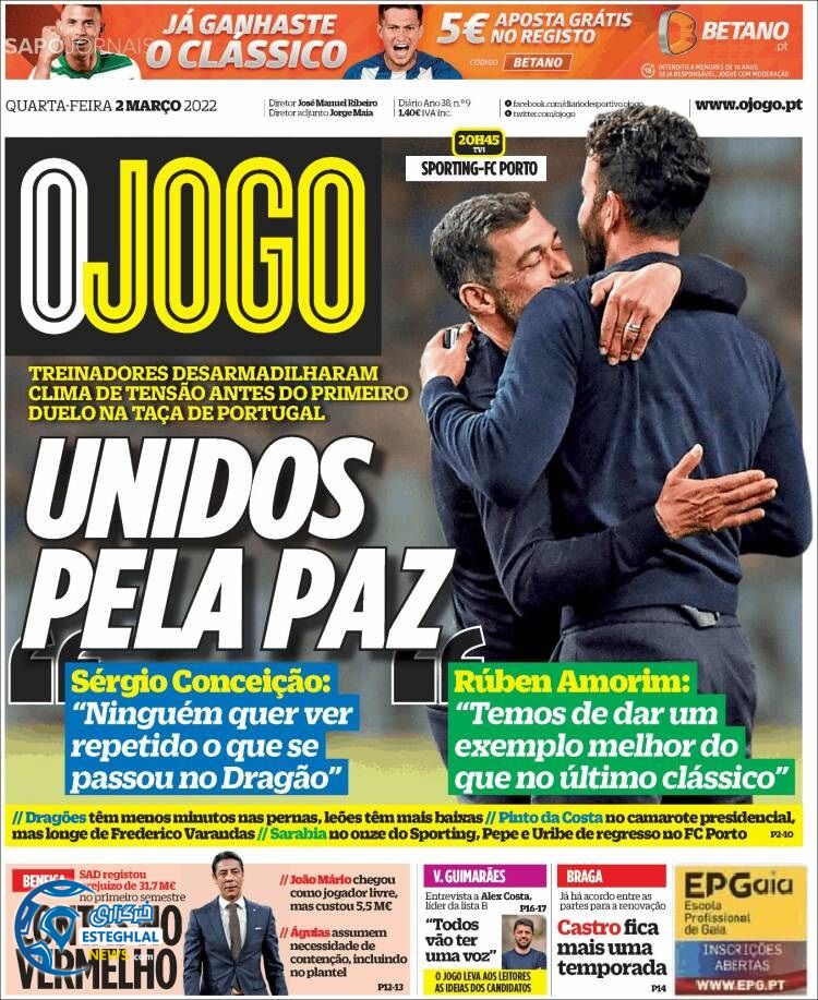 روزنامه ورزشی اوجوگو چهارشنبه 11 اسفند 1400