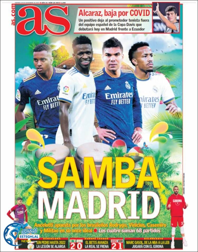 روزنامه ورزشی آ اس جمعه 5 آذر 1400