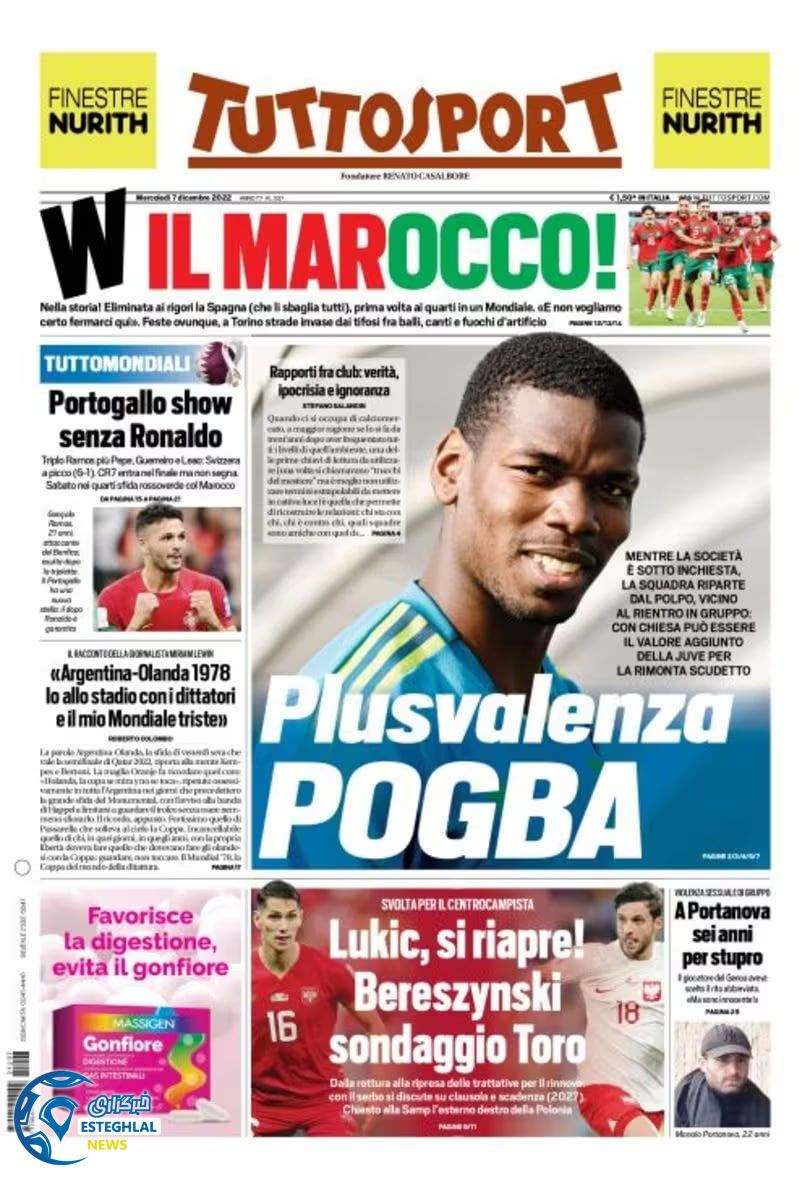 روزنامه ورزشی توتو اسپورت چهارشنبه 16 آذر 1401