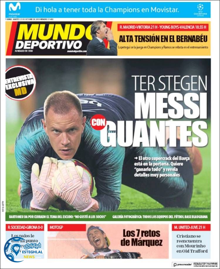 روزنامه ورزشی موندو دپورتیوو سه شنبه 1 آبان 1397