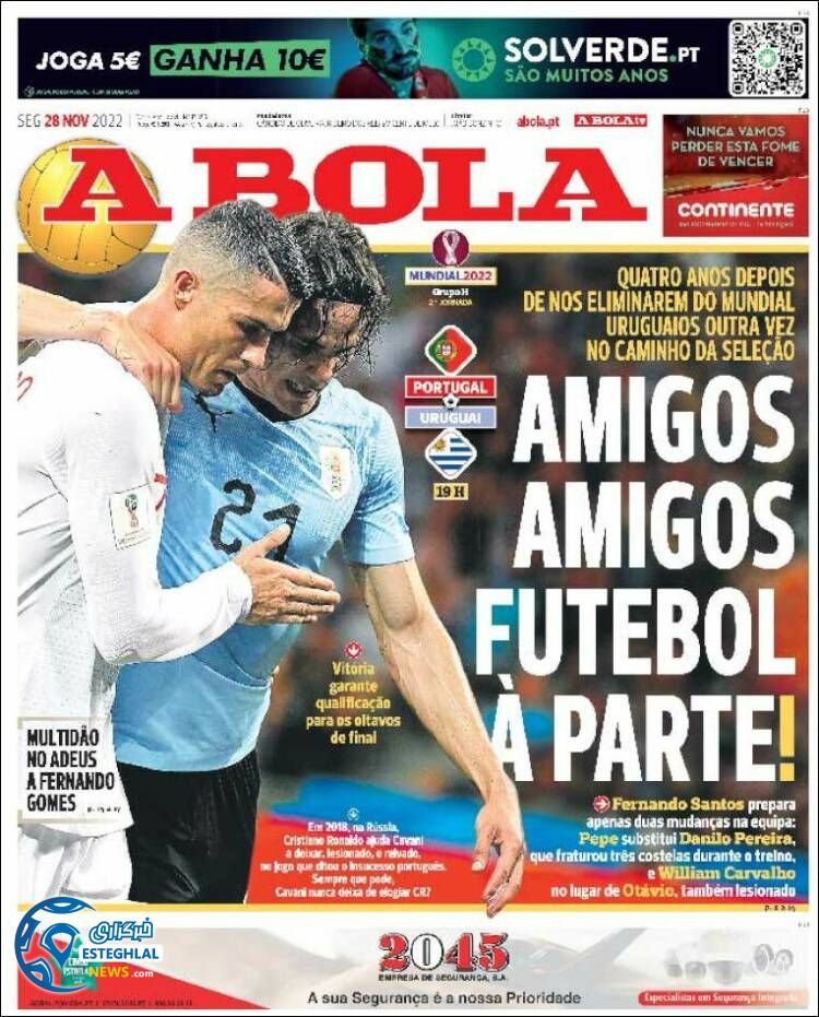 روزنامه ورزشی آبولا دوشنبه 7 آذر 1401 