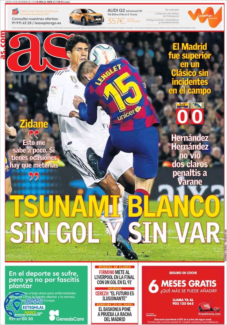 روزنامه ورزشی آاس پنجشنبه 28 آذر 1398