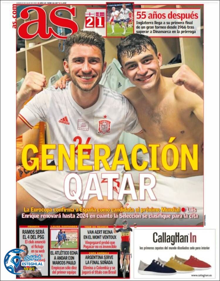 روزنامه ورزشی آ اس پنجشنبه 17 تیر 1400