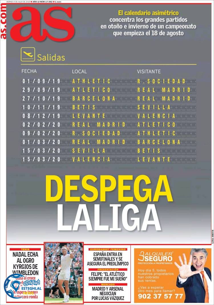 روزنامه ورزشی  آاس جمعه 14 تیر 1398