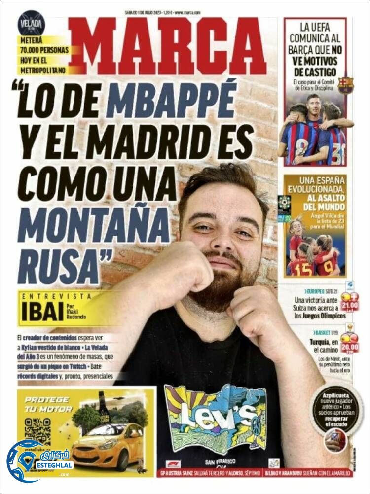 روزنامه ورزشی مارکا شنبه 10 تیر 1402 