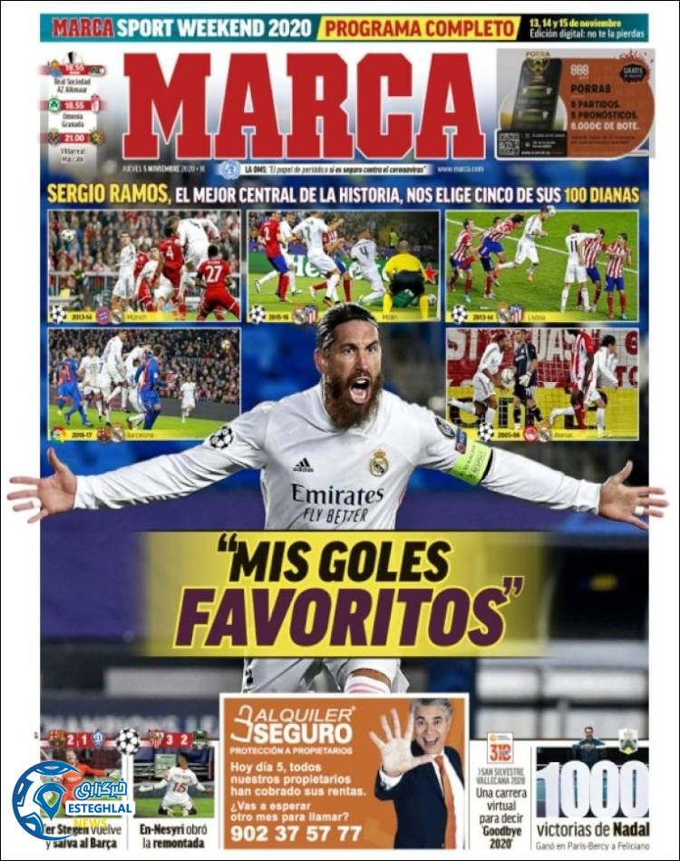 روزنامه ورزشی مارکا پنجشنبه 15 آبان 1399