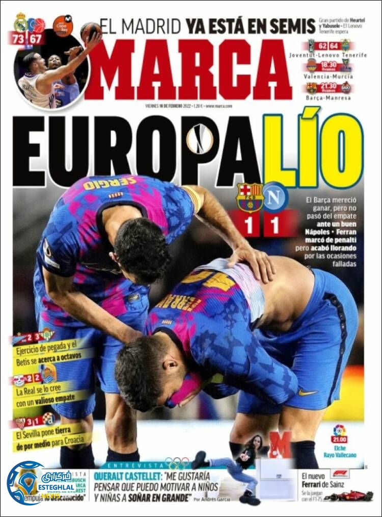 روزنامه ورزشی مارکا جمعه 29 بهمن 1400