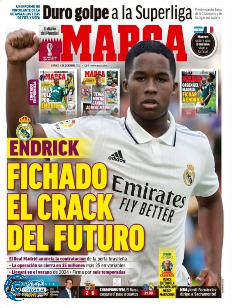 روزنامه  ورزشی مارکا جمعه 25 آذر 1401 