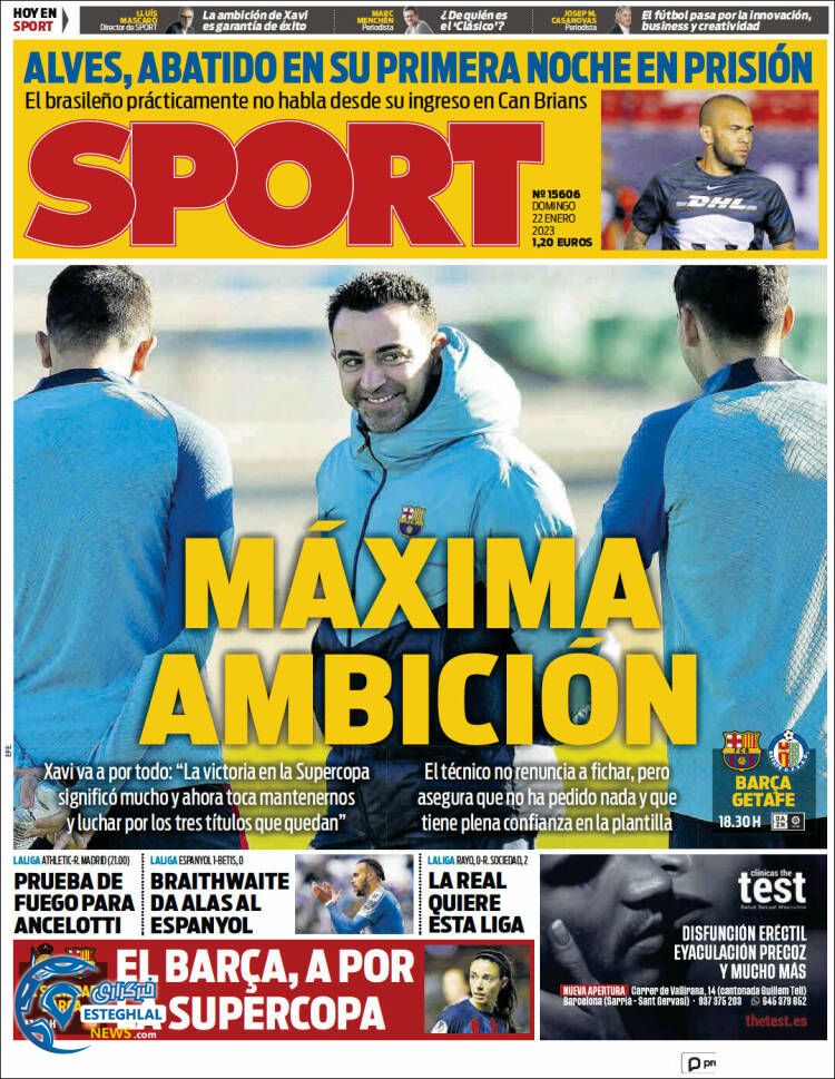 روزنامه ورزشی اسپورت یکشنبه 2 بهمن 1401 