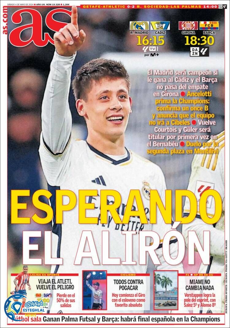 روزنامه  ورزشی آ اس شنبه 15 اردیبهشت 1403 