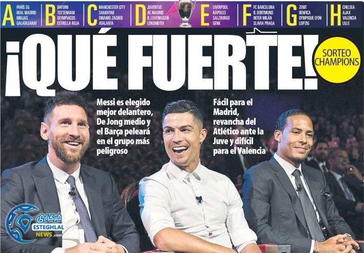 روزنامه های ورزشی جهان جمعه 8 شهریور 1398