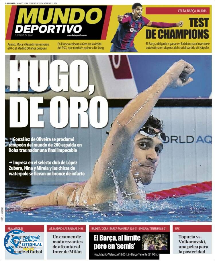 روزنامه  ورزشی موندو دپورتیوو شنبه 28 بهمن 1402 