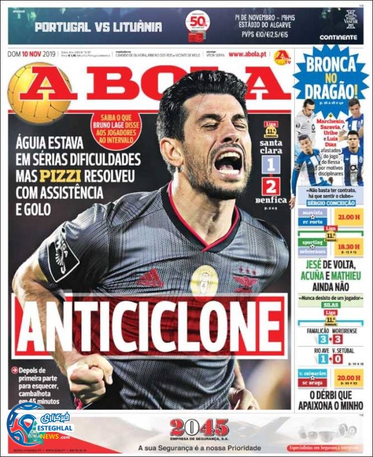 روزنامه ورزشی آبولا یکشنبه 19 آبان 1398