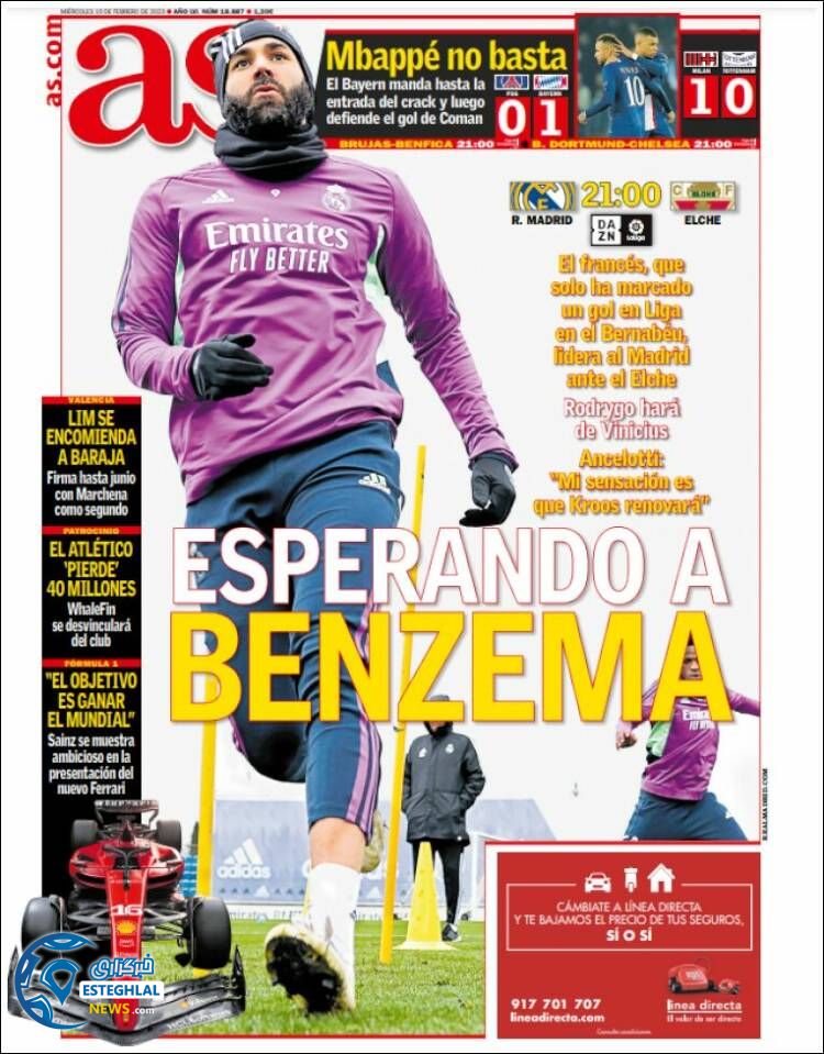 روزنامه ورزشی آ اس چهارشنبه 26 بهمن 1401 