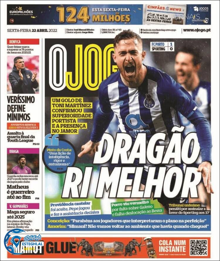 روزنامه ورزشی اوجوگو جمعه 2 اردیبهشت 1401