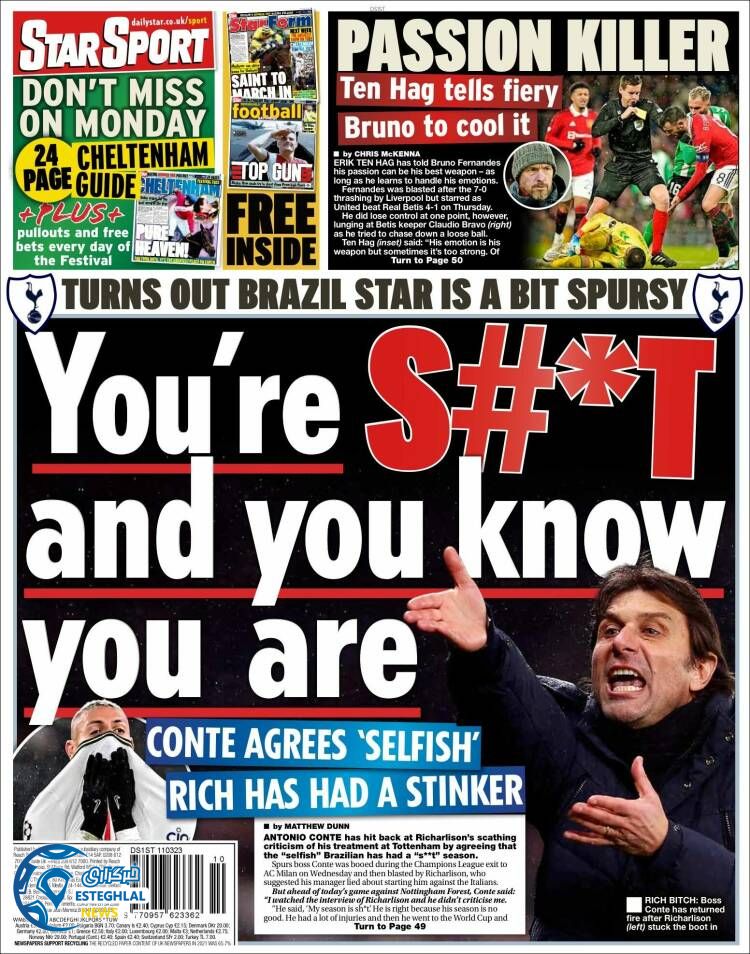 روزنامه ورزشی استار اسپورت شنبه 20 اسفند 1401 