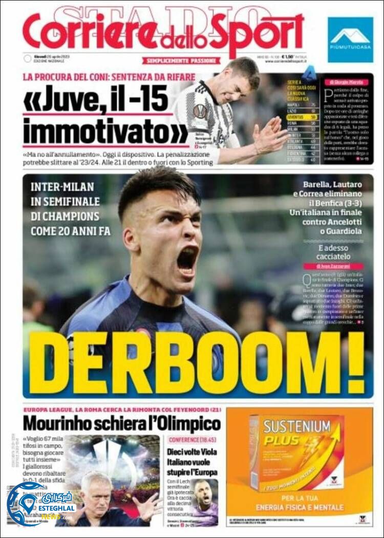 روزنامه ورزشی کوریره دلو اسپورت پنجشنبه 31 فروردین 1402 