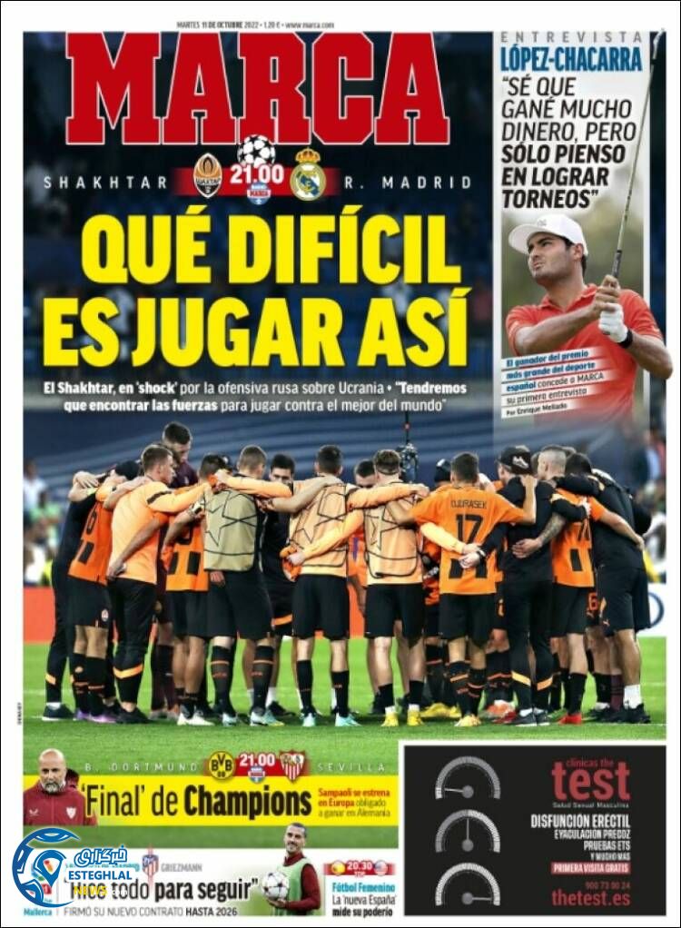 روزنامه ورزشی مارکا سه شنبه 19 مهر 1401