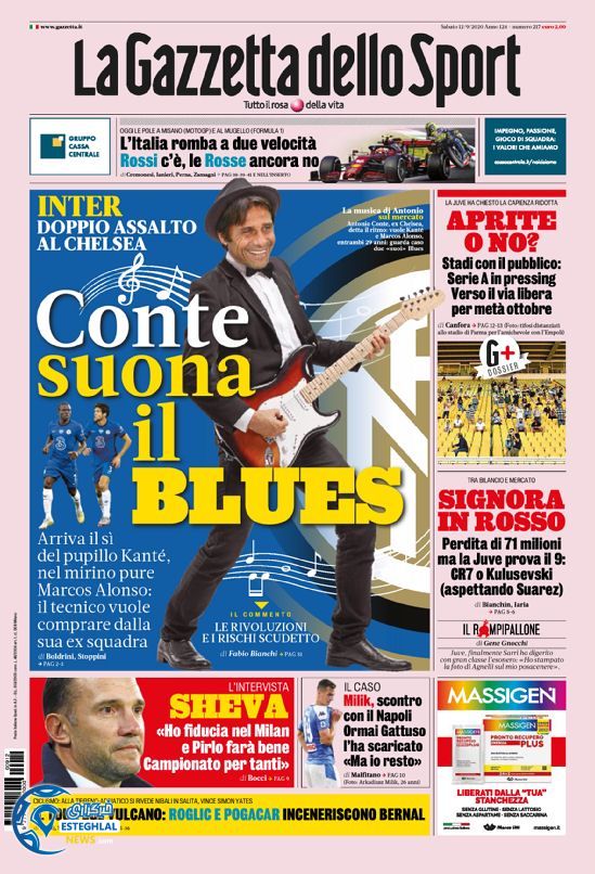 روزنامه ورزشی گاتزتا دلو اسپورت شنبه 22 شهریور 1399