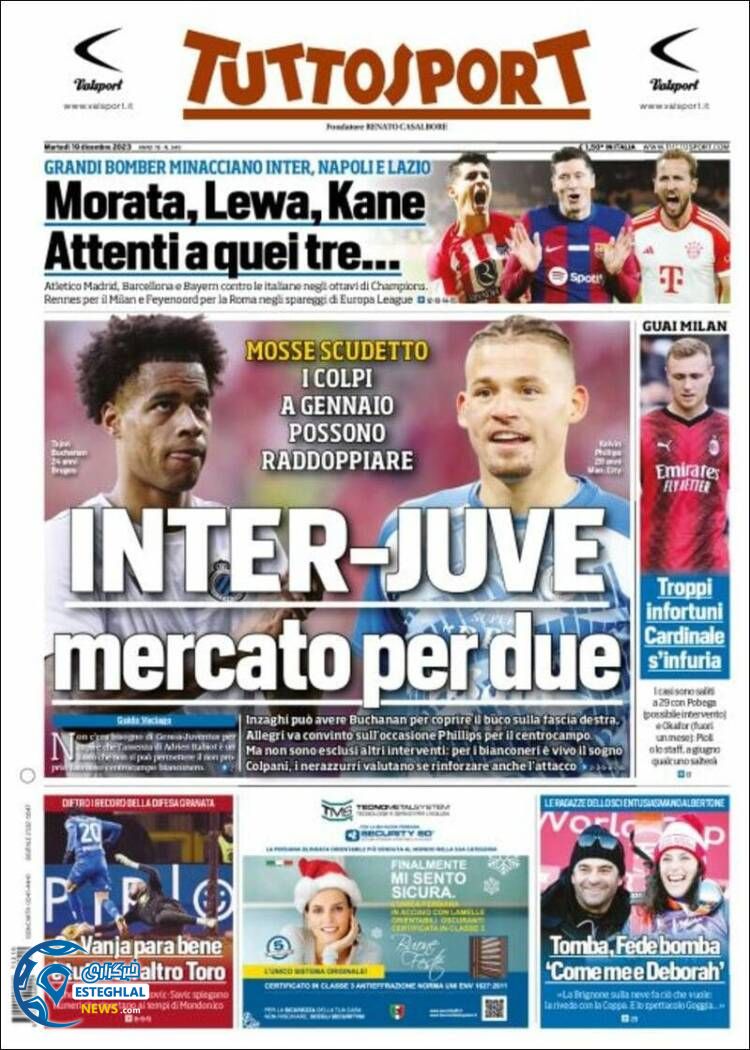 روزنامه ورزشی توتو اسپورت سه شنبه 28 آذر 1402 