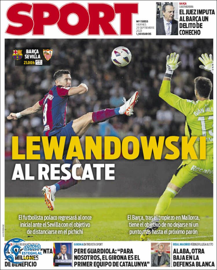 روزنامه ورزشی اسپورت جمعه 7 مهر 1402 