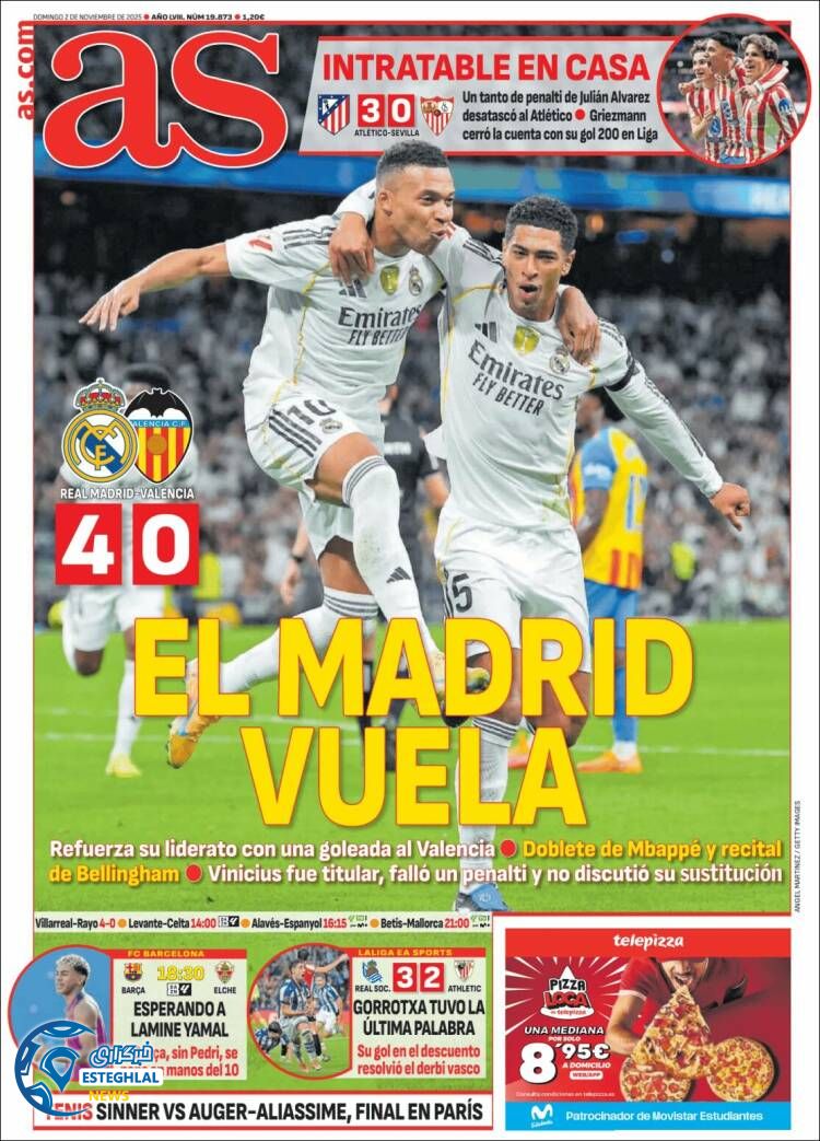 روزنامه  ورزشی آ اس یکشنبه 11 آبان 1404  