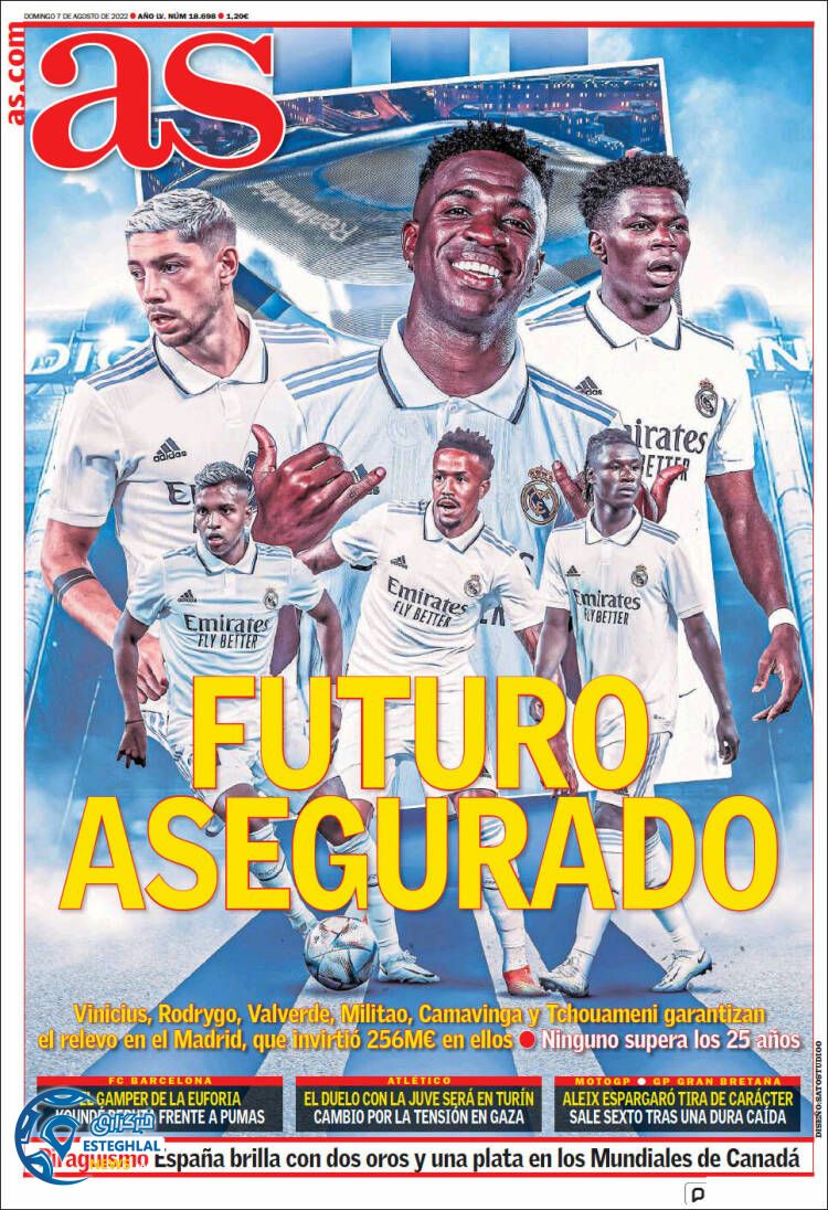 روزنامه ورزشی آ اس یکشنبه 16 مرداد 1401