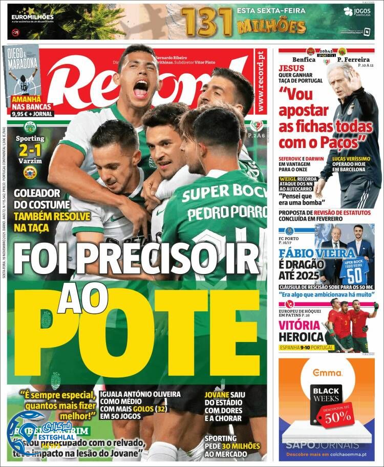 روزنامه ورزشی رکورد جمعه 28 آبان 1400