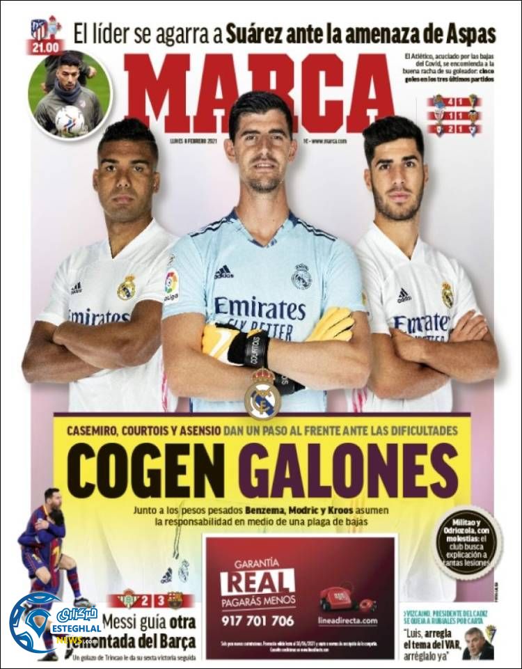 روزنامه ورزشی مارکا دوشنبه 20 بهمن 1399