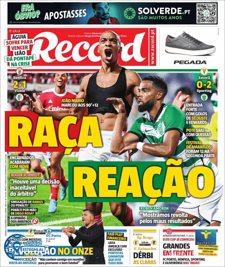 روزنامه ورزشی رکورد شنبه 12 شهریور 1401 