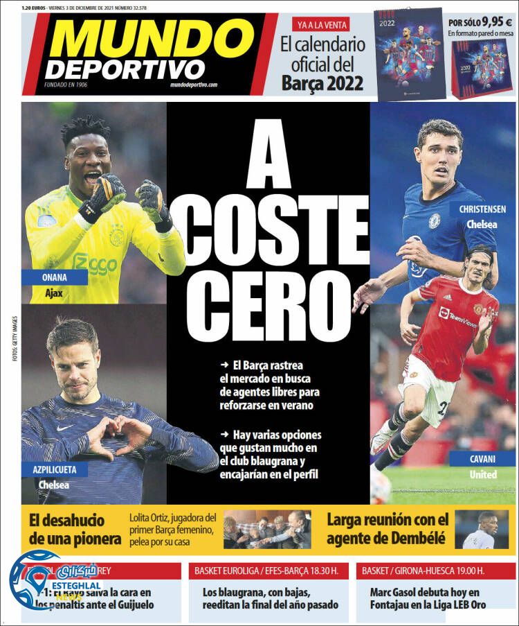 روزنامه ورزشی موندو دپورتیوو جمعه 12 آذر 1400