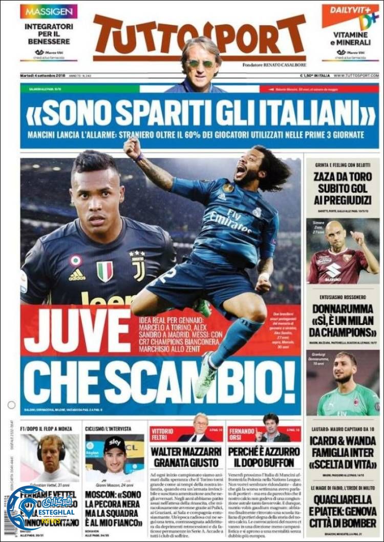 روزنامه ورزشی توتو اسپورت سه شنبه 13 شهریور 1397