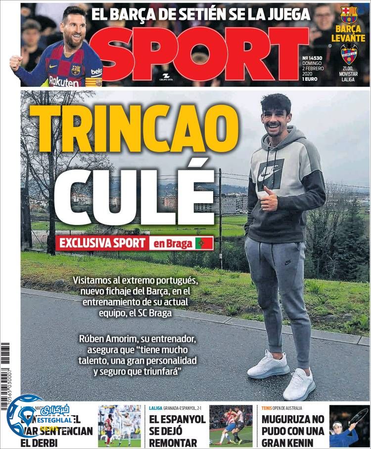 روزنامه ورزشی اسپورت یکشنبه 13 بهمن 1398