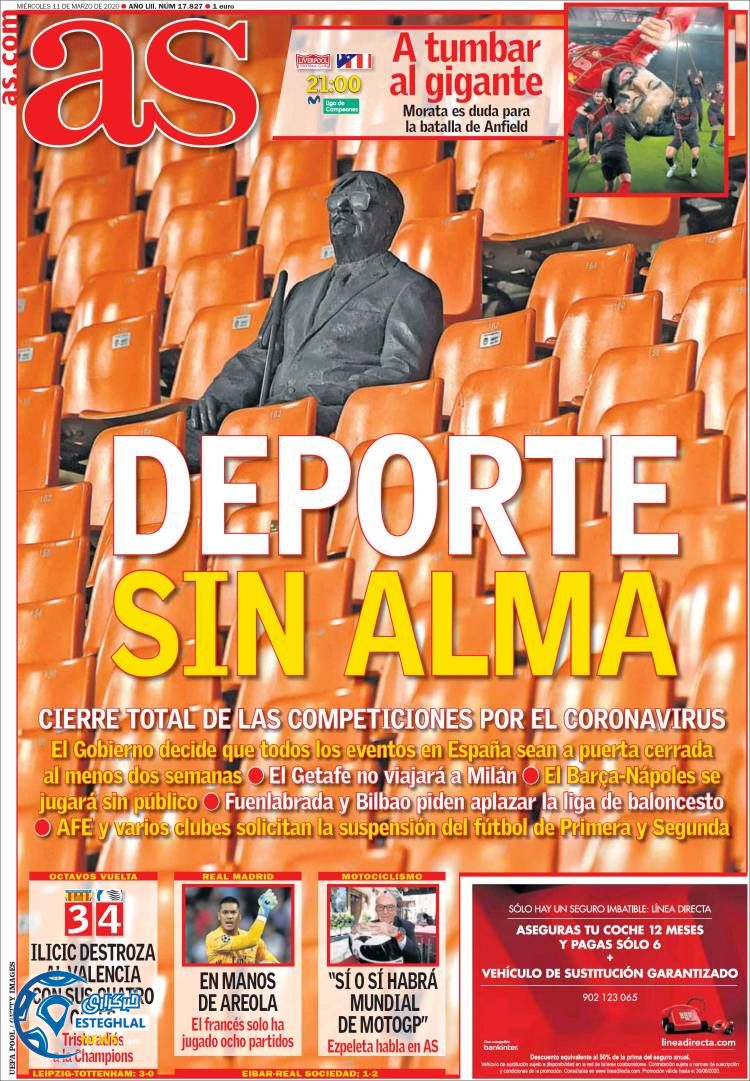 روزنامه ورزشی آاس چهارشنبه 21 اسفند 1398