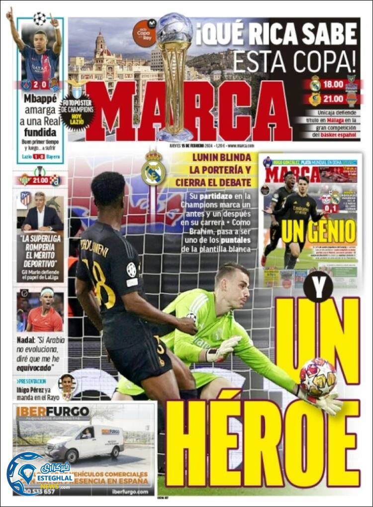 روزنامه ورزشی مارکا پنجشنبه 26 بهمن 1402 