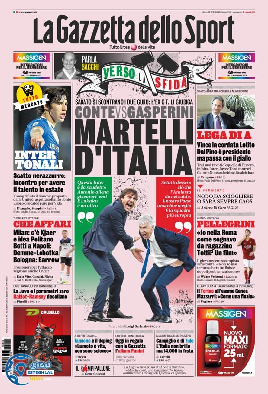 روزنامه ورزشی گاتزتا دلو اسپورت پنجشنبه 19 دی 1398