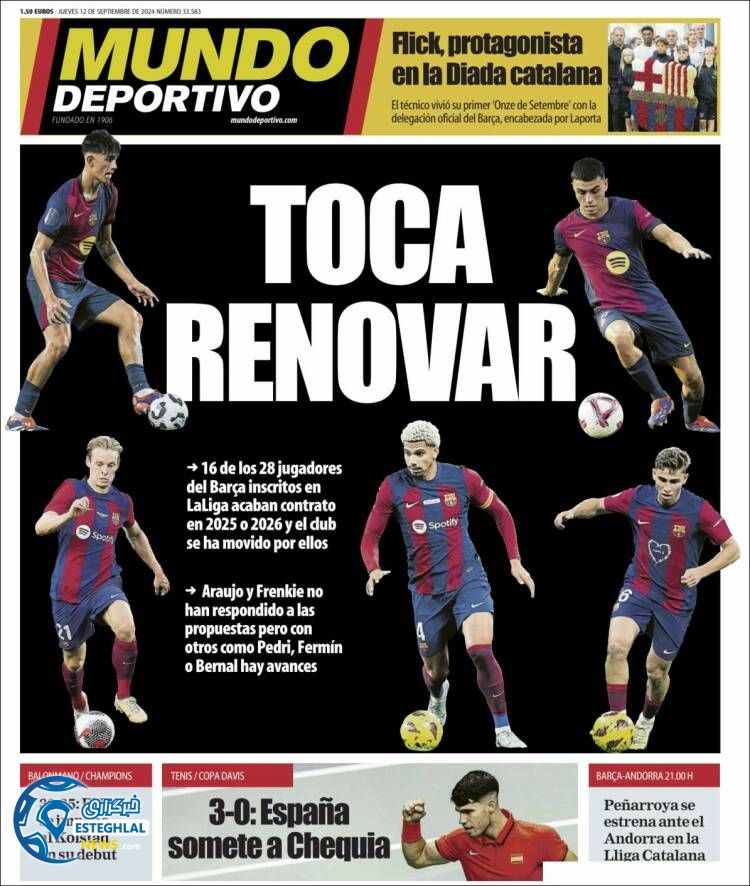 روزنامه  ورزشی موندو دپورتیوو پنجشنبه 22 شهریور 1403 