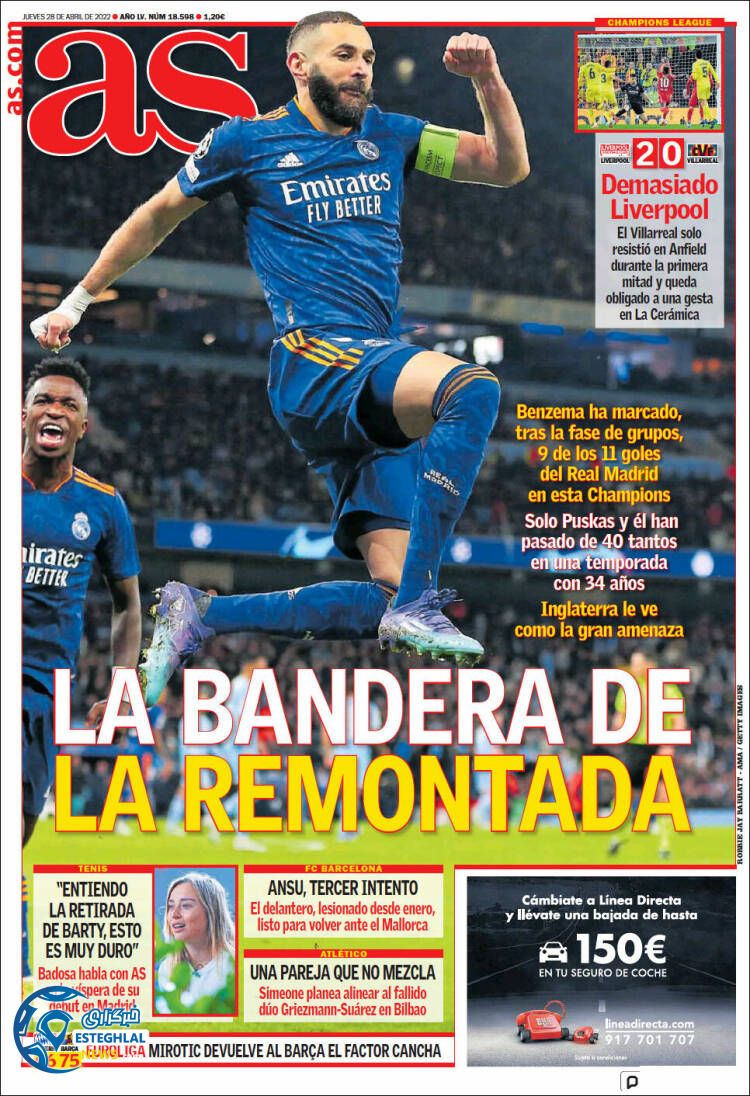 روزنامه ورزشی آ اس پنجشنبه 8 اردیبهشت 1401