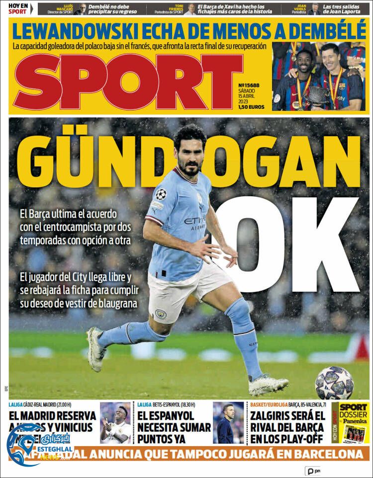 روزنامه ورزشی اسپورت شنبه 26 فروردین 1402 