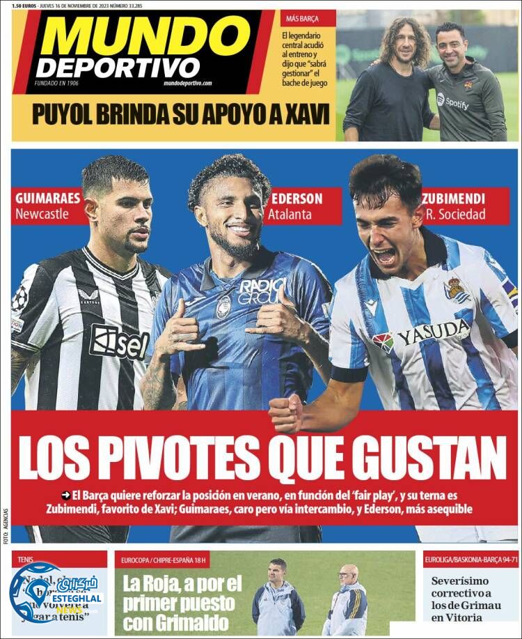 روزنامه ورزشی موندو دپورتیوو پنجشنبه 25 آبان 1402 