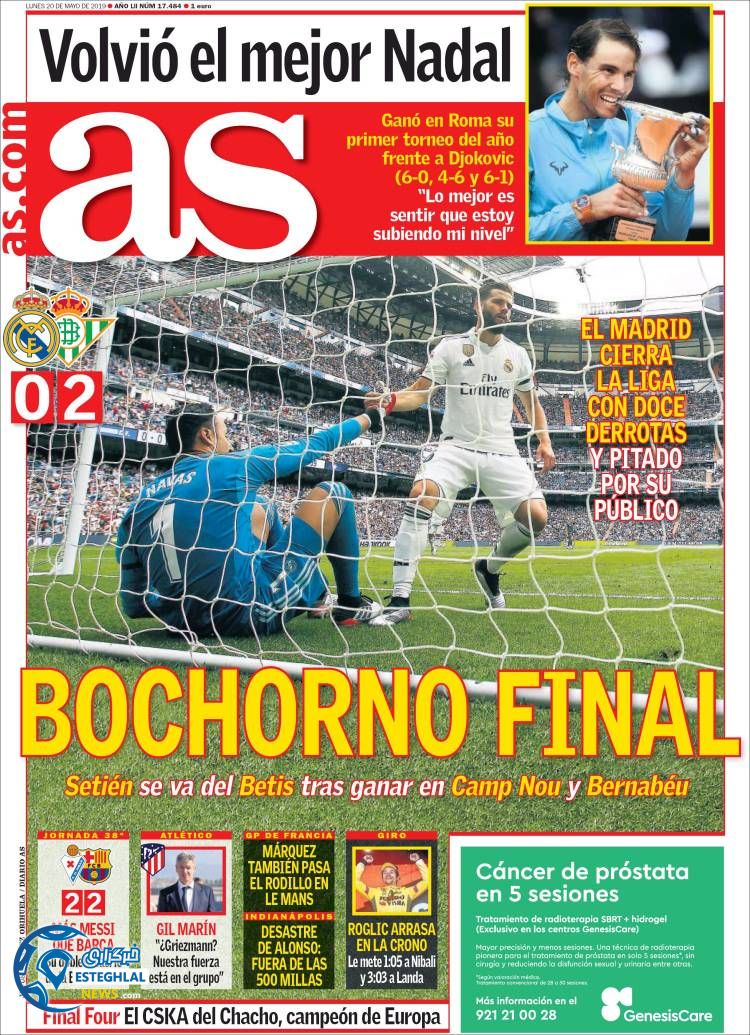 روزنامه ورزشی آاس دوشنبه 30 اردیبهشت 1398