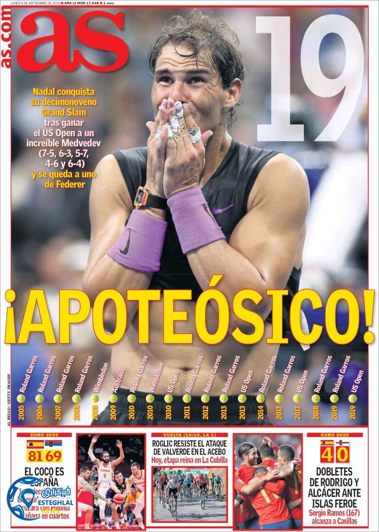 روزنامه ورزشی آاس دوشنبه 18 شهریور 1398