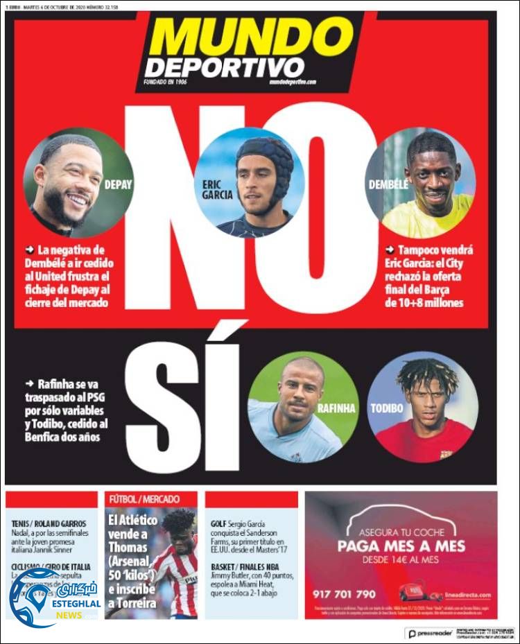 روزنامه ورزشی موندو دپورتیوو سه شنبه 15 مهر 1399