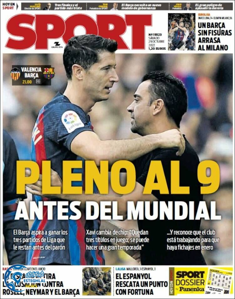 روزنامه ورزشی  اسپورت شنبه 7 آبان 1401 