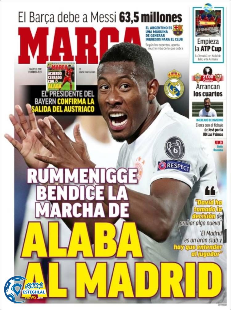 روزنامه ورزشی مارکا سه شنبه 14 بهمن 1399