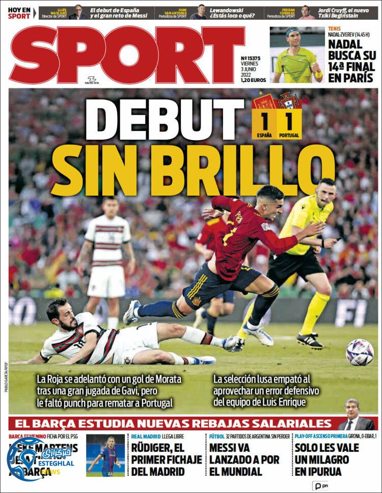 روزنامه ورزشی اسپورت جمعه 13 خرداد 1401 