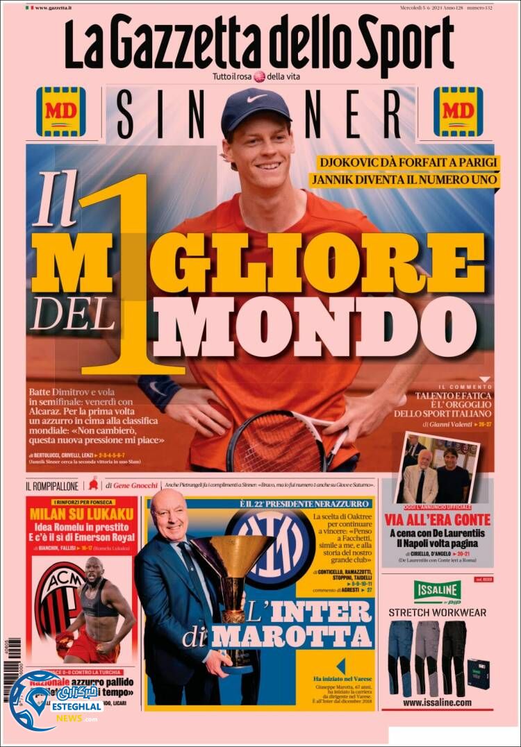 روزنامه ورزشی گاتزتا دلو اسپورت چهارشنبه 16 خرداد 1403 