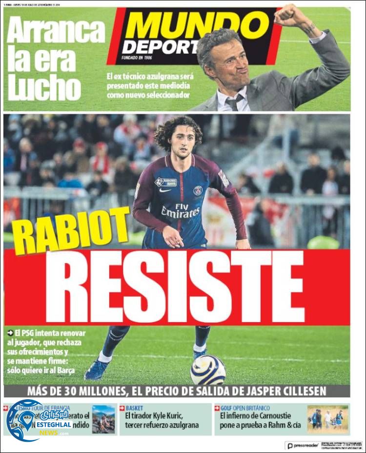 روزنامه ورزشی موندو دپورتیوو پنجشنبه 28 تیر 1397